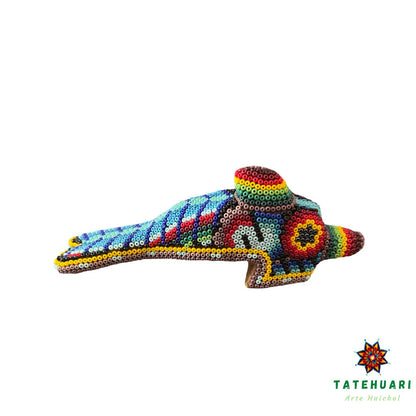 Swimming Dolphin - Huichol Art