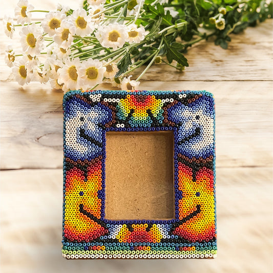 Portarretrato de Chaquira - Artesanía Huichol