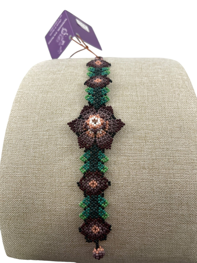 Pulsera de Chaquira PC05flormorada