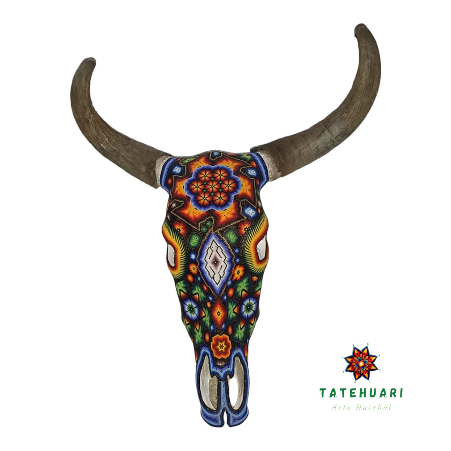 Cabeza De Toro Natural - Arte Huichol