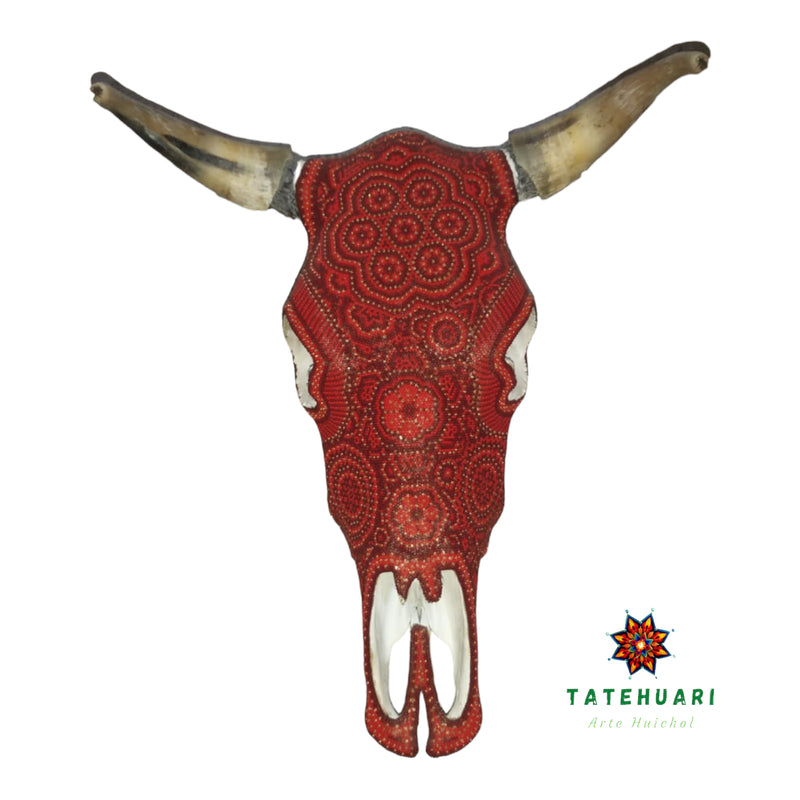 Cabeza De Toro Natural - Arte Huichol