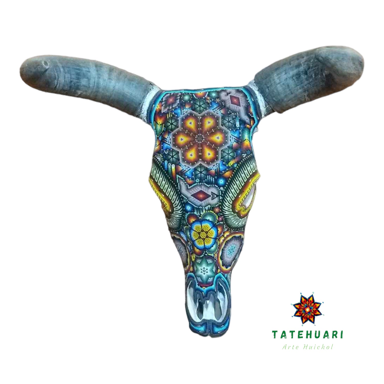 Cabeza De Toro Natural - Arte Huichol