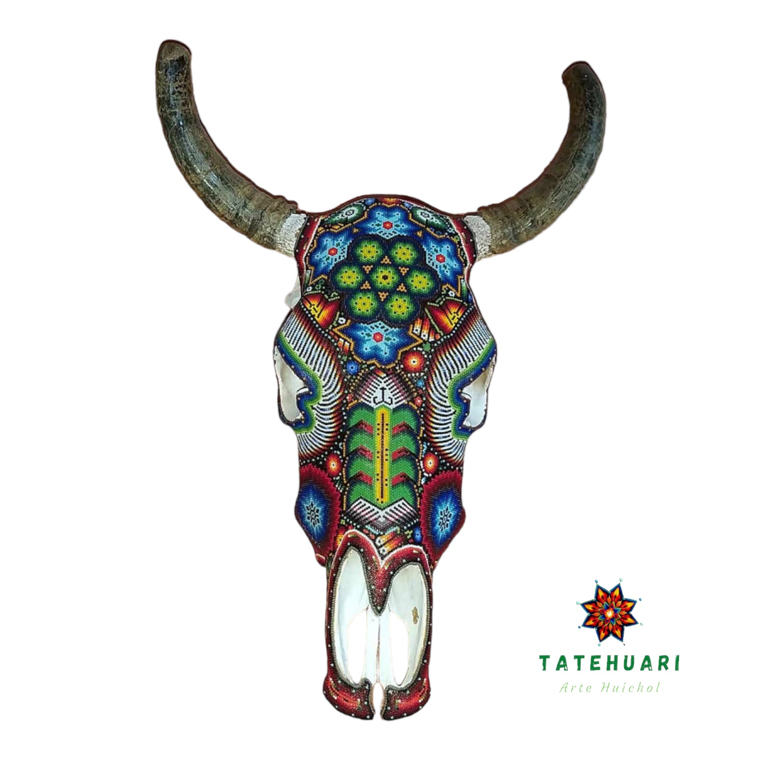 Cabeza De Toro Natural - Arte Huichol