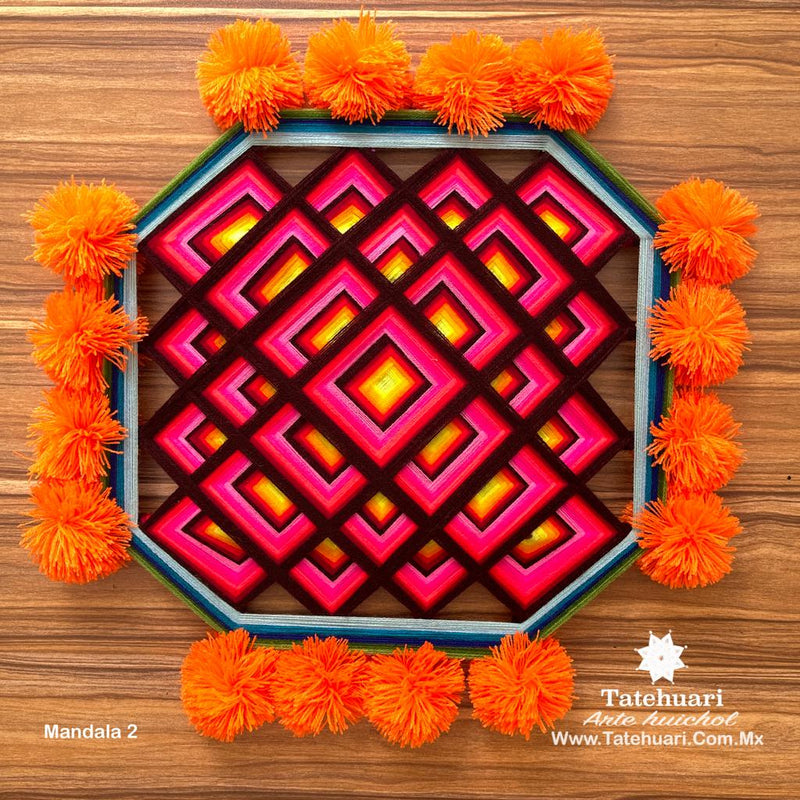 Ojo de Dios Mandala - Artesanía huichol