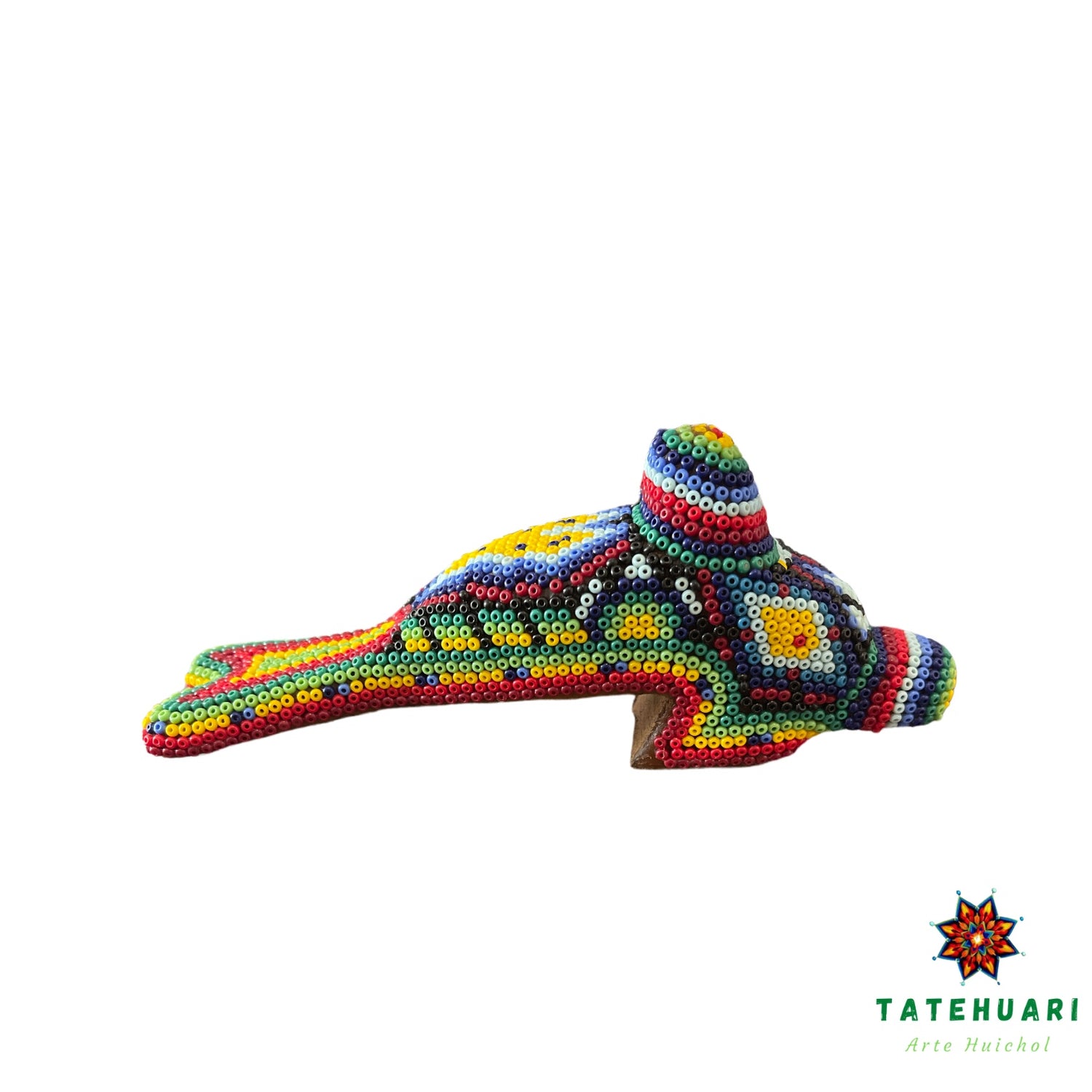 Swimming Dolphin - Huichol Art