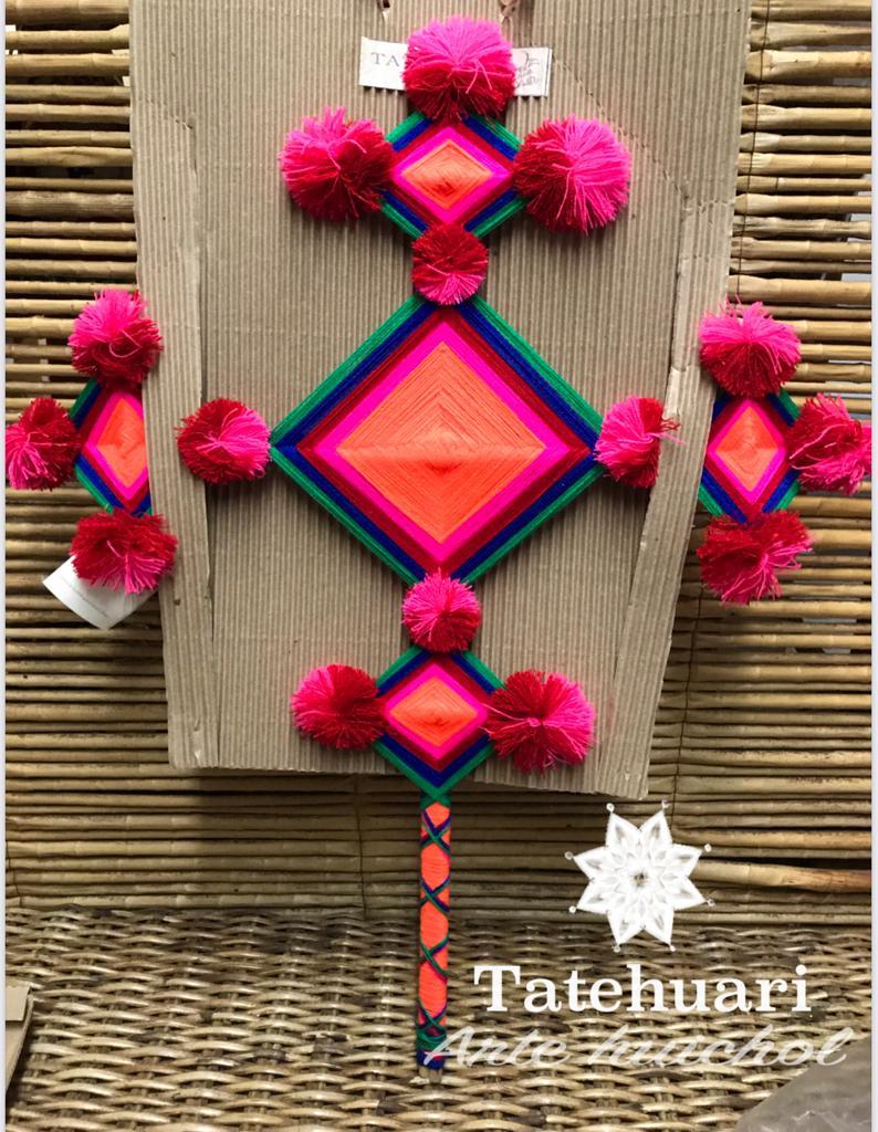 Ojo De Dios 5 Puntos Mediano - Arte Huichol